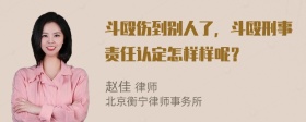 斗殴伤到别人了，斗殴刑事责任认定怎样样呢？