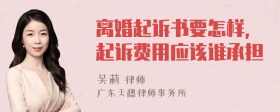 离婚起诉书要怎样，起诉费用应该谁承担