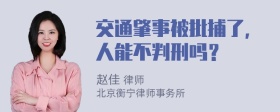 交通肇事被批捕了，人能不判刑吗？