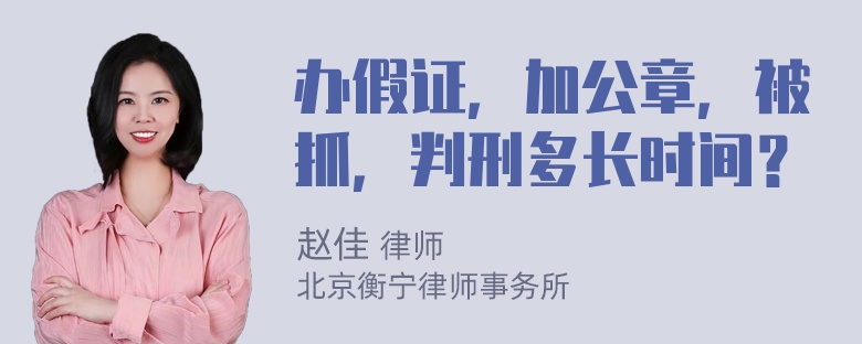 办假证，加公章，被抓，判刑多长时间？