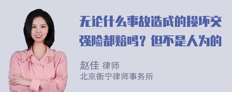 无论什么事故造成的损坏交强险都赔吗？但不是人为的