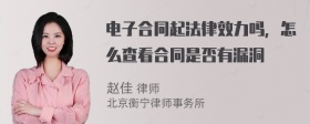 电子合同起法律效力吗，怎么查看合同是否有漏洞