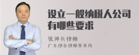 设立一般纳税人公司有哪些要求