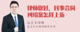 律师您好，民事合同纠纷案怎样上诉