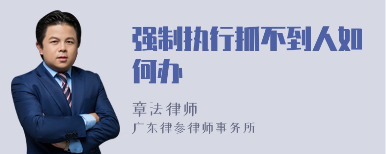 强制执行抓不到人如何办