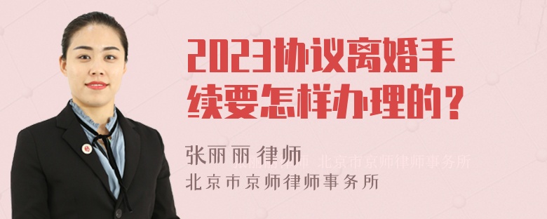 2023协议离婚手续要怎样办理的？