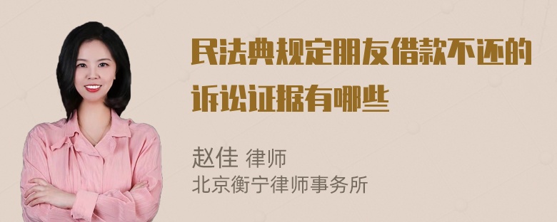 民法典规定朋友借款不还的诉讼证据有哪些