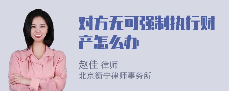 对方无可强制执行财产怎么办