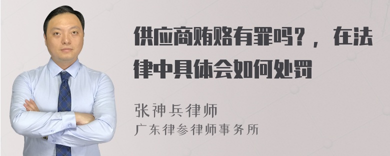 供应商贿赂有罪吗？，在法律中具体会如何处罚