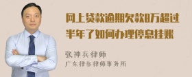 网上贷款逾期欠款8万超过半年了如何办理停息挂账