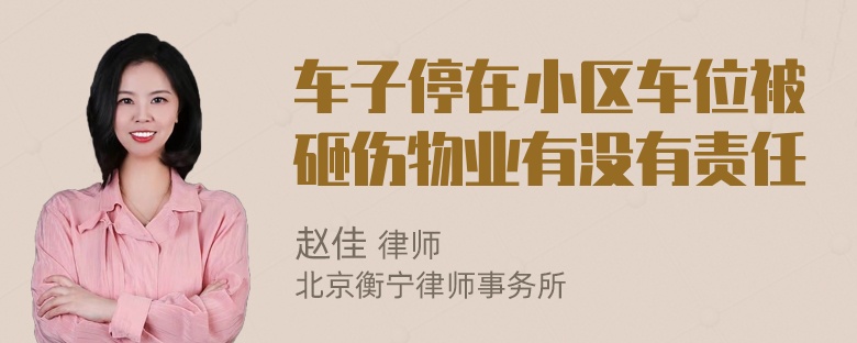 车子停在小区车位被砸伤物业有没有责任