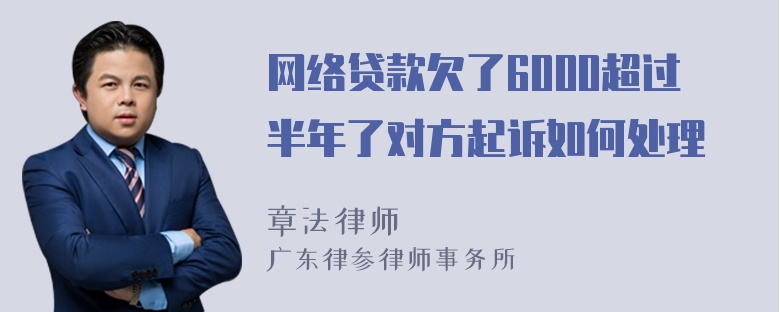 网络贷款欠了6000超过半年了对方起诉如何处理