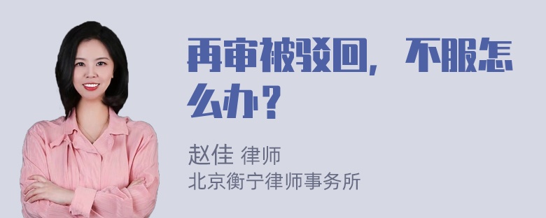 再审被驳回，不服怎么办？