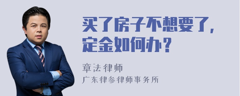 买了房子不想要了，定金如何办？