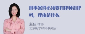 刑事案件必须要有律师辩护吗，理由是什么