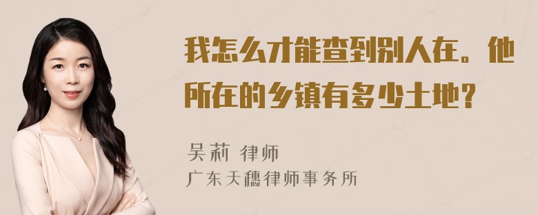 我怎么才能查到别人在。他所在的乡镇有多少土地？