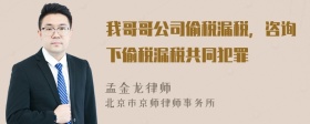 我哥哥公司偷税漏税，咨询下偷税漏税共同犯罪