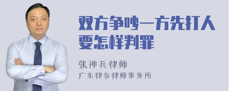 双方争吵一方先打人要怎样判罪