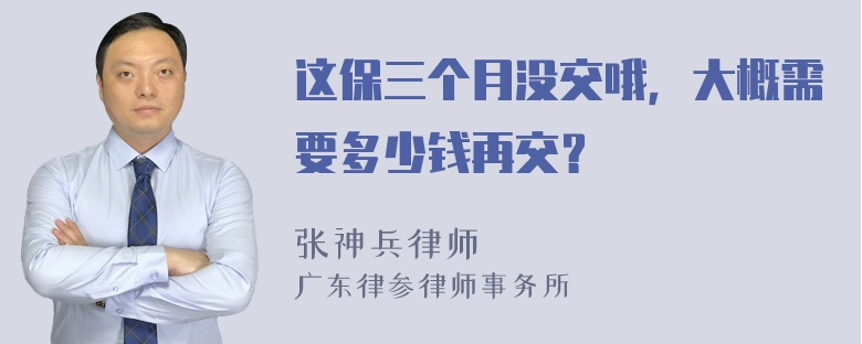 这保三个月没交哦，大概需要多少钱再交？