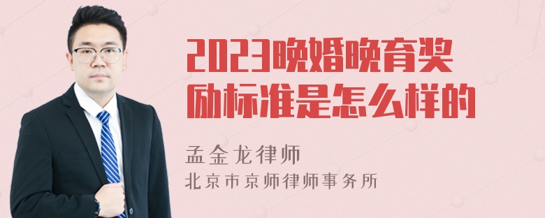 2023晚婚晚育奖励标准是怎么样的