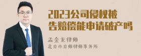 2023公司侵权被告赔偿能申请破产吗