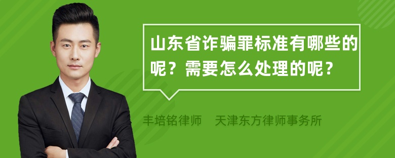 山东省诈骗罪标准有哪些的呢？需要怎么处理的呢？