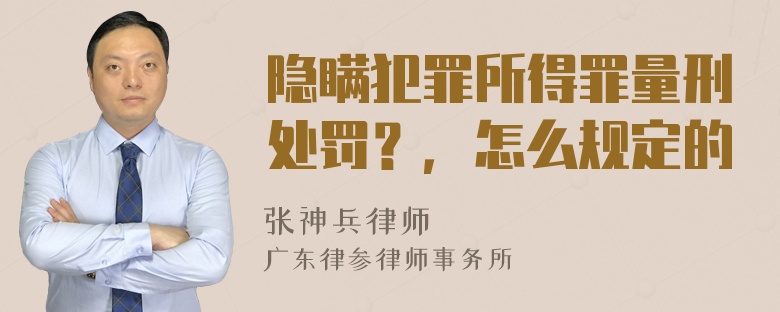 隐瞒犯罪所得罪量刑处罚？，怎么规定的