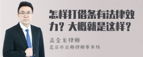 怎样打借条有法律效力？大概就是这样？