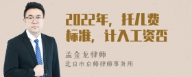 2022年，托儿费标准，计入工资否