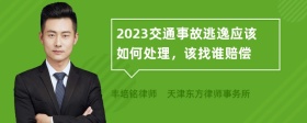 2023交通事故逃逸应该如何处理，该找谁赔偿