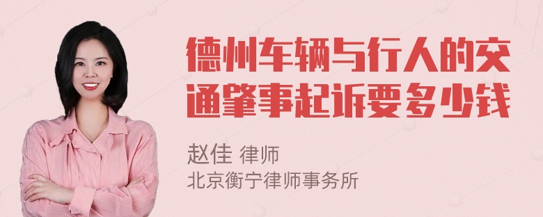 德州车辆与行人的交通肇事起诉要多少钱