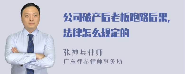 公司破产后老板跑路后果，法律怎么规定的