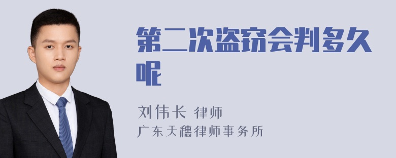 第二次盗窃会判多久呢