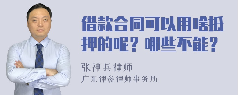 借款合同可以用啥抵押的呢？哪些不能？