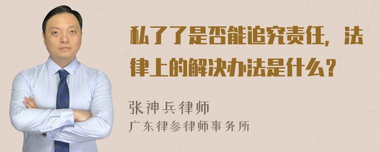 私了了是否能追究责任，法律上的解决办法是什么？