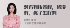 对方有抚养权，我没有，孩子怎样判