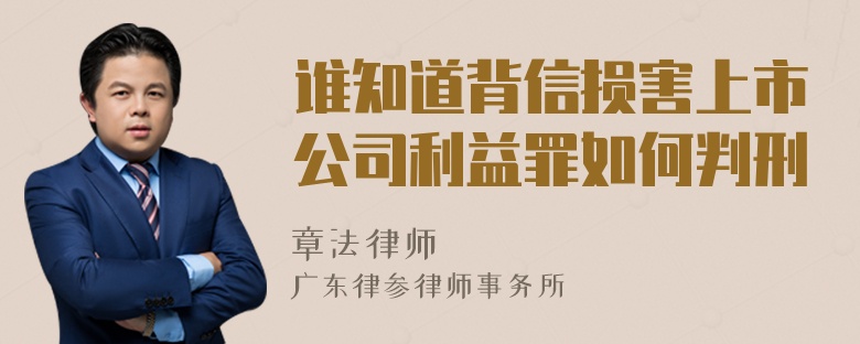 谁知道背信损害上市公司利益罪如何判刑