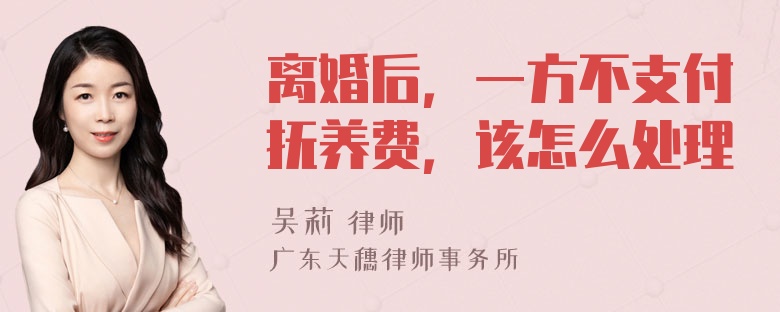 离婚后，一方不支付抚养费，该怎么处理