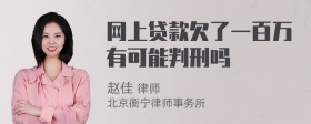 网上贷款欠了一百万有可能判刑吗