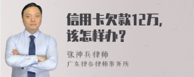 信用卡欠款12万，该怎样办？