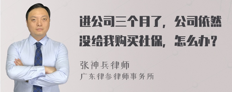 进公司三个月了，公司依然没给我购买社保，怎么办？