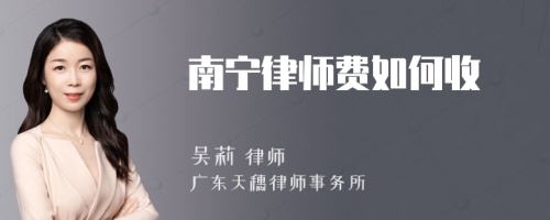 南宁律师费如何收