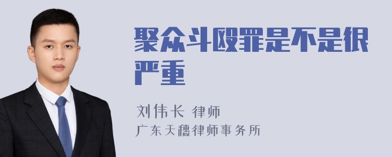 聚众斗殴罪是不是很严重