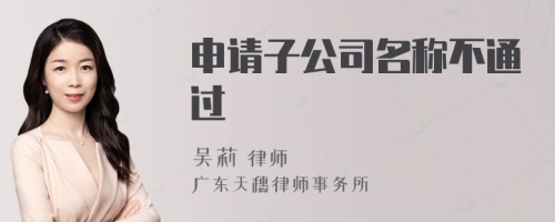 申请子公司名称不通过