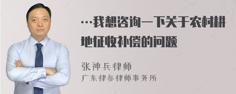 …我想咨询一下关于农村耕地征收补偿的问题