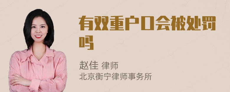 有双重户口会被处罚吗