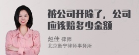 被公司开除了，公司应该赔多少金额