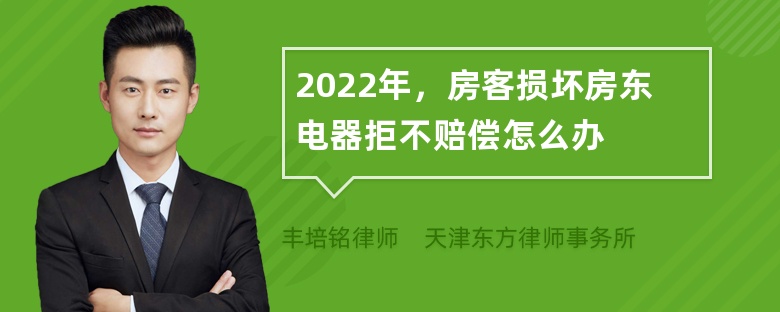 2022年，房客损坏房东电器拒不赔偿怎么办