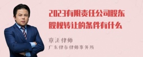 2023有限责任公司股东股权转让的条件有什么