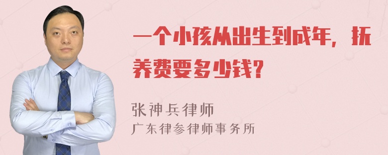 一个小孩从出生到成年，抚养费要多少钱？